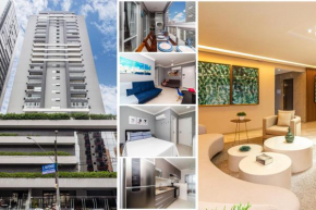 Piemax Praia Grande - 100m PRAIA do BOQUEIRÃO e CENTRO - Vista MAR - Varanda GOURMET com CHURRASQUEIRA privativa - AR CONDICIONADO em todos os ambientes - Wi-Fi 250 Mbps - HOME OFFICE- Vaga de Garagem